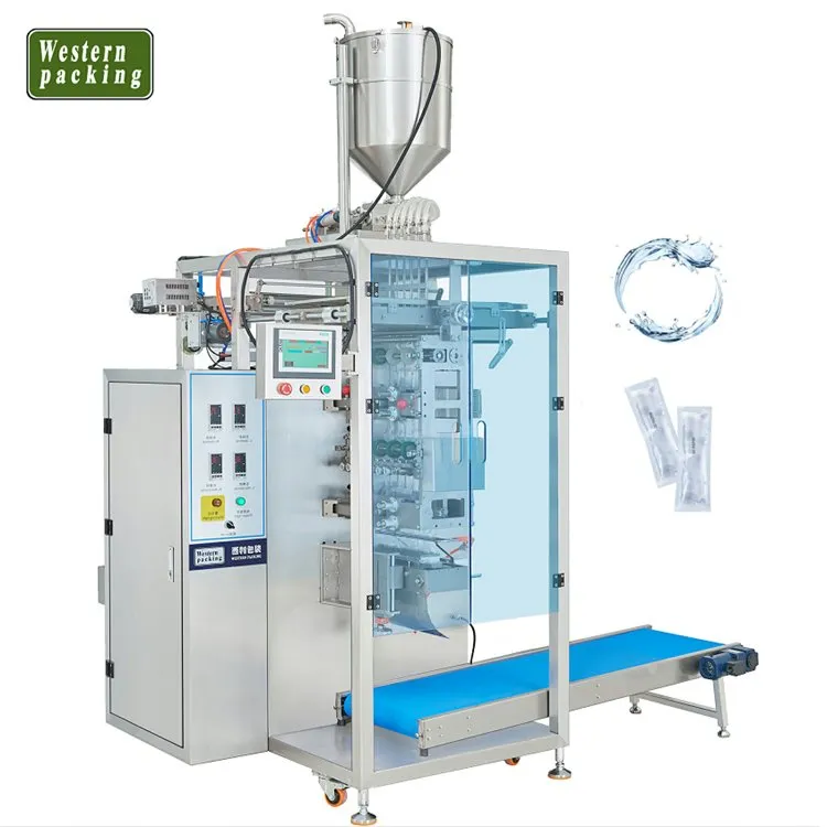 Machine de conditionnement de sachets de scellage latéraux à 10 voies et 4 liquides