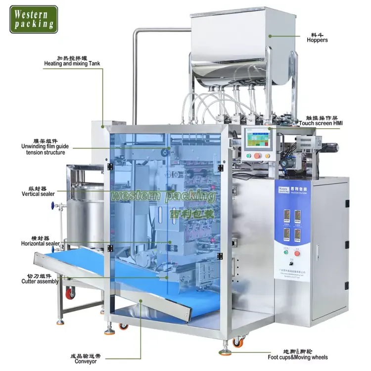 Machine à emballer multi de shampooing de voies