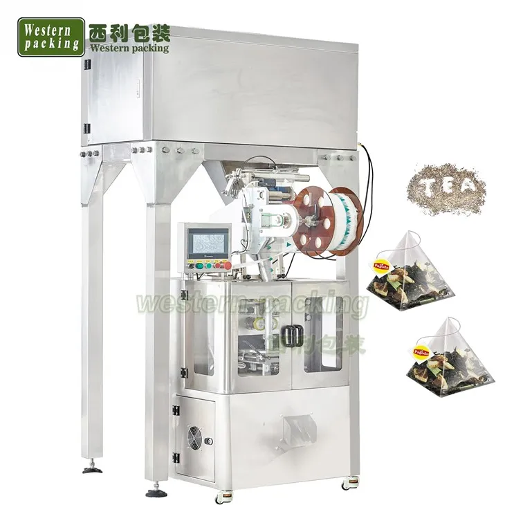 Machine d'emballage de sachets de thé pyramidaux en nylon non tissé