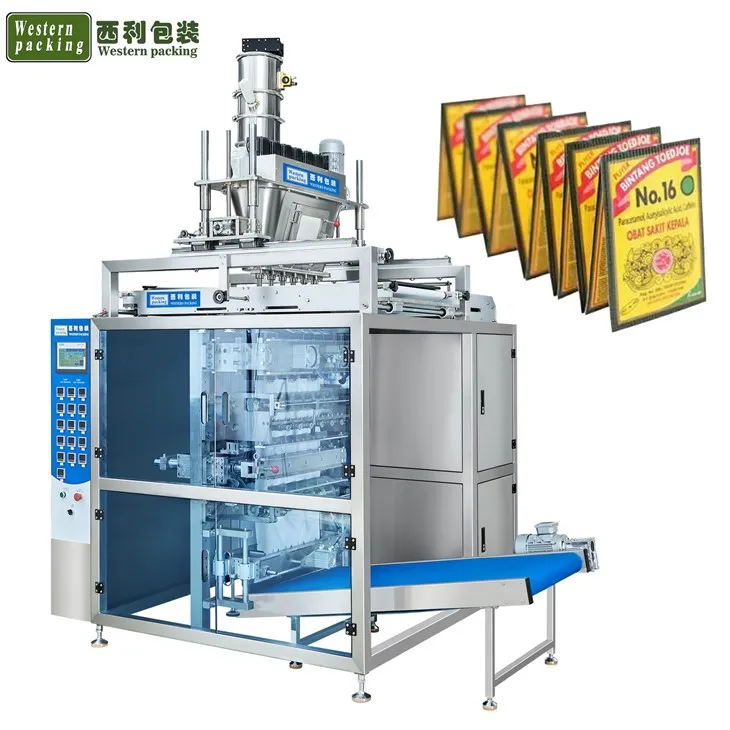 Machine d'emballage de poudre de sac de scellage latéral multi-lignes